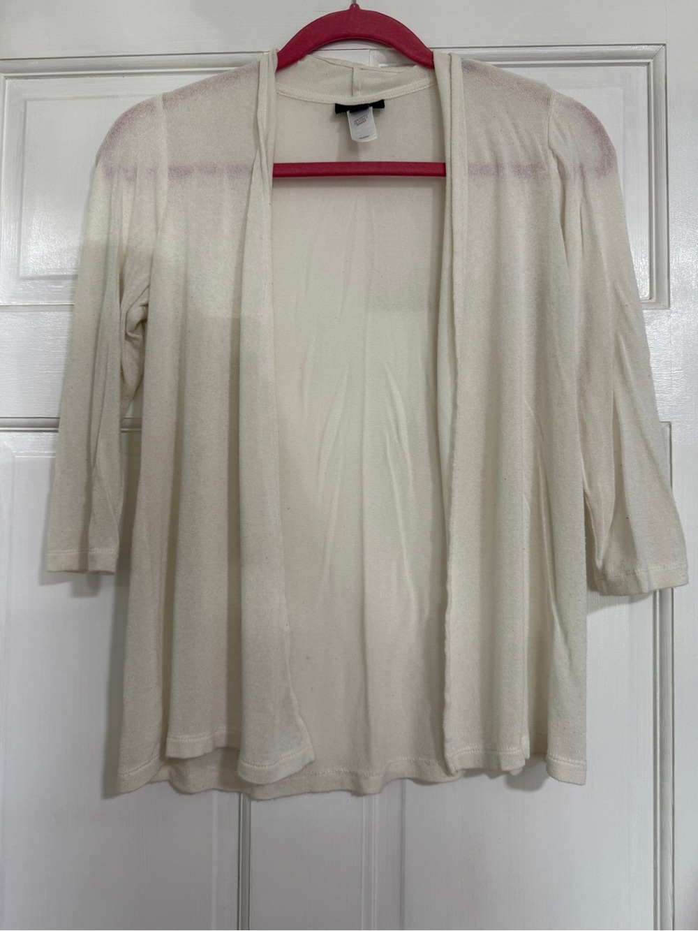 J. Jill Cream Open-Front Lightweight Cardigan